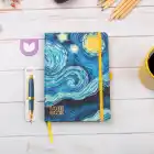 13,5x20 cm Van Gogh Sert Kapak Noktalı Tarihsiz Dikişli Not Okul Defteri