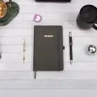 13x21 cm Füme Deri Sert Kapak Noktalı Tarihsiz Dikişli Not Okul Defteri