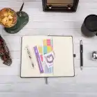 13x21 cm Füme Deri Sert Kapak Noktalı Tarihsiz Dikişli Not Okul Defteri