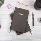 13x21 cm Füme Deri Sert Kapak Noktalı Tarihsiz Dikişli Not Okul Defteri