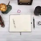 13x21 cm Füme Deri Sert Kapak Noktalı Tarihsiz Dikişli Not Okul Defteri