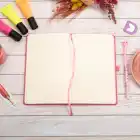 13x21 cm Pembe Deri Sert Kapak Noktalı Tarihsiz Dikişli Not Okul Defteri