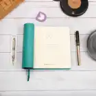 16,5x16,5 cm Füme Yumuşak Deri Kapak Noktalı Tarihsiz Dikişli Not Okul Defteri