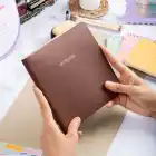 16,5x16,5 cm Kahverengi Yumuşak Deri Kapak Noktalı Tarihsiz Dikişli Not Okul Defteri