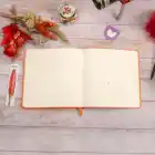 16,5x16,5 cm Kırmızı Yumuşak Deri Kapak Noktalı Tarihsiz Dikişli Not Okul Defteri