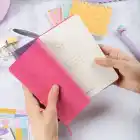 16,5x16,5 cm Mor Yumuşak Deri Kapak Noktalı Tarihsiz Dikişli Not Okul Defteri