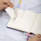 16,5x16,5 cm Pembe Yumuşak Deri Kapak Noktalı Tarihsiz Dikişli Not Okul Defteri