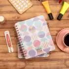 16,5x20 cm Ay Dede Sert Kapak Noktalı Tarihsiz Spiralli Not Okul Defteri