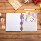 16,5x20 cm Ay Dede Sert Kapak Noktalı Tarihsiz Spiralli Not Okul Defteri