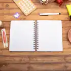 16,5x20 cm Ay Dede Sert Kapak Noktalı Tarihsiz Spiralli Not Okul Defteri