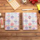 16,5x20 cm Ay Dede Sert Kapak Noktalı Tarihsiz Spiralli Not Okul Defteri