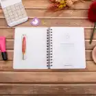 16,5x20 cm Pembe Sert Kapak Noktalı Tarihsiz Spiralli Not Okul Defteri