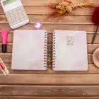 16,5x20 cm Pembe Sert Kapak Noktalı Tarihsiz Spiralli Not Okul Defteri