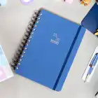 2025-2026 A5 Akademik Ajanda Spiralli Kumaş Kapak 16 Aylık - Mavi