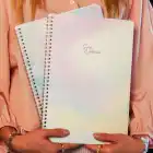 A4 Spiralli Karton Kapak 2’li Set Kareli Ders Programlı Not Okul Defteri - Pastel Serisi