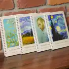 A5 Spiralli Karton Kapak 4lü Set Çizgili Ders Programlı Not Okul Defteri - Van Gogh Serisi
