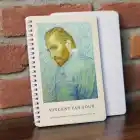 A5 Spiralli Karton Kapak 4lü Set Çizgili Ders Programlı Not Okul Defteri - Van Gogh Serisi