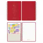 A5 Süresiz Haftalık Planlayıcı Spiralli Kumaş Kapak - Kırmızı