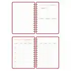 A5 Süresiz Haftalık Planlayıcı Spiralli Kumaş Kapak - Kırmızı