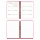 A5 Süresiz Haftalık Planlayıcı Spiralli Kumaş Kapak - Kırmızı