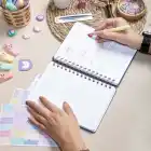 A5 Süresiz Haftalık Planlayıcı Spiralli Kumaş Kapak - Mavi