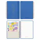 A5 Süresiz Haftalık Planlayıcı Spiralli Kumaş Kapak - Mavi