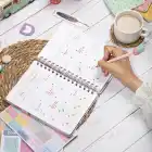 A5 Süresiz Haftalık Planlayıcı Spiralli Kuşe Kapak - Çiçek Bahçesi