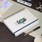 A5 Süresiz Haftalık Planlayıcı Spiralli Kuşe Kapak - Krem Deniz