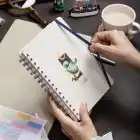 A5 Süresiz Haftalık Planlayıcı Spiralli Kuşe Kapak - Krem Deniz