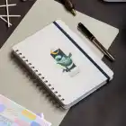 A5 Süresiz Haftalık Planlayıcı Spiralli Kuşe Kapak - Krem Deniz