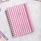 A5 Süresiz Haftalık Planlayıcı Spiralli Kuşe Kapak - Pembe Çizgili