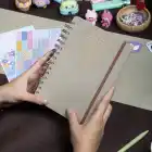 A5 Süresiz Haftalık Planlayıcı Spiralli Vegan Deri Kapak - Krem