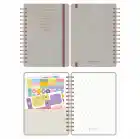 A5 Süresiz Haftalık Planlayıcı Spiralli Vegan Deri Kapak - Krem