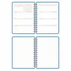 A5 Süresiz Haftalık Planlayıcı Spiralli Vegan Deri Kapak - Mavi