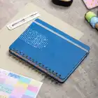 A5 Süresiz Haftalık Planlayıcı Spiralli Vegan Deri Kapak - Mavi