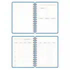 A5 Süresiz Haftalık Planlayıcı Spiralli Vegan Deri Kapak - Mavi