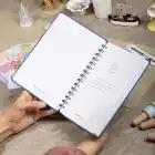 A5 Süresiz Haftalık Planlayıcı Spiralli Vegan Deri Kapak - Mavi