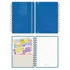 A5 Süresiz Haftalık Planlayıcı Spiralli Vegan Deri Kapak - Mavi