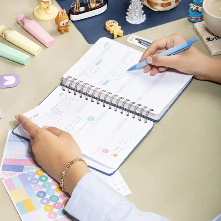 12li Öğretmenler Günü Akademik Ajanda Hediye Seti - 15x21 cm - Kumaş ve Vegan Deri