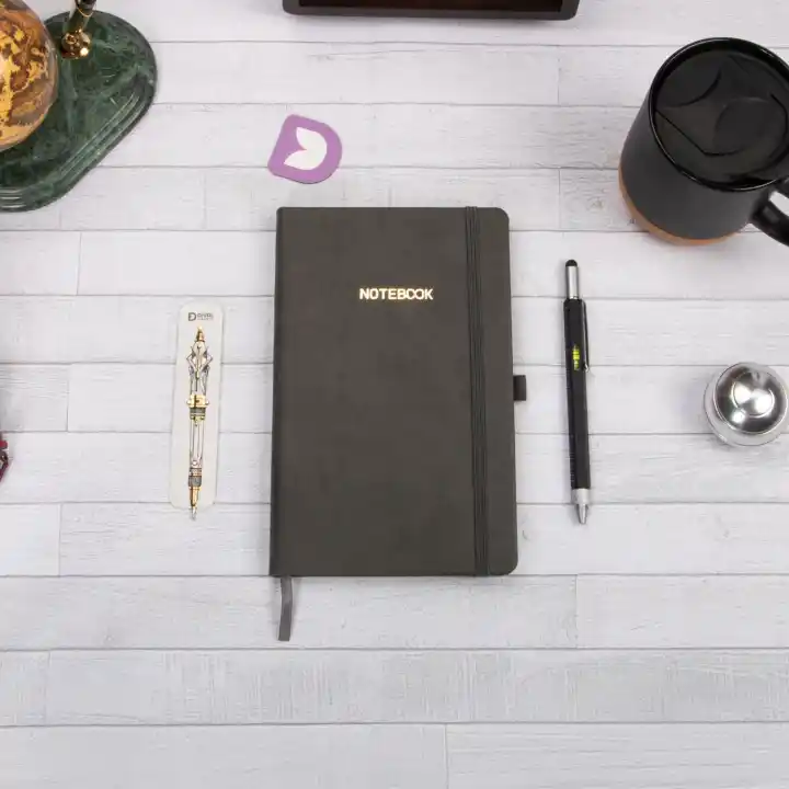 13x21 cm Füme Deri Sert Kapak Noktalı Tarihsiz Dikişli Not Okul Defteri