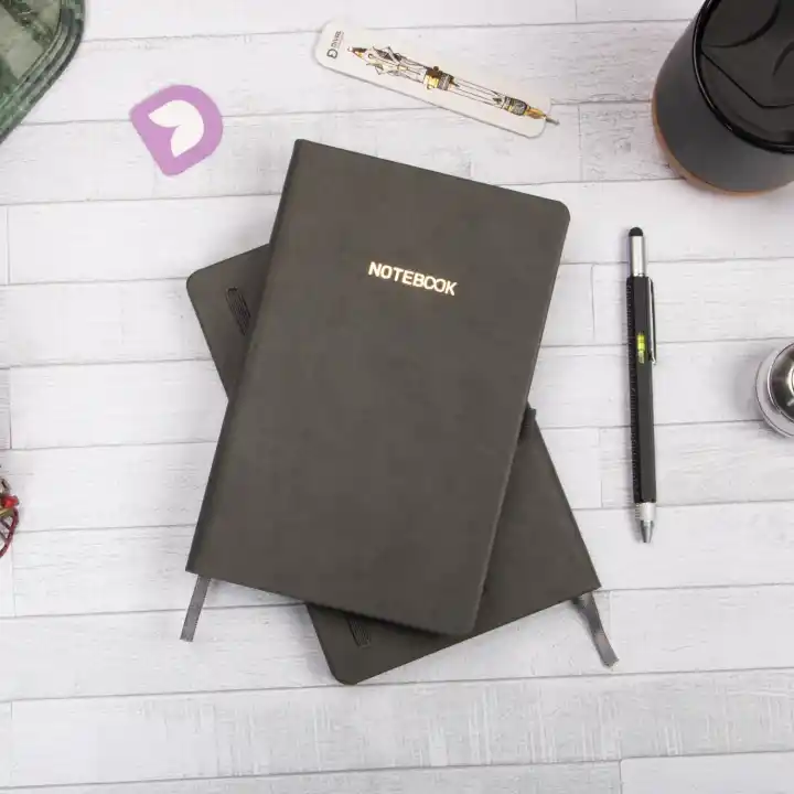 13x21 cm Füme Deri Sert Kapak Noktalı Tarihsiz Dikişli Not Okul Defteri