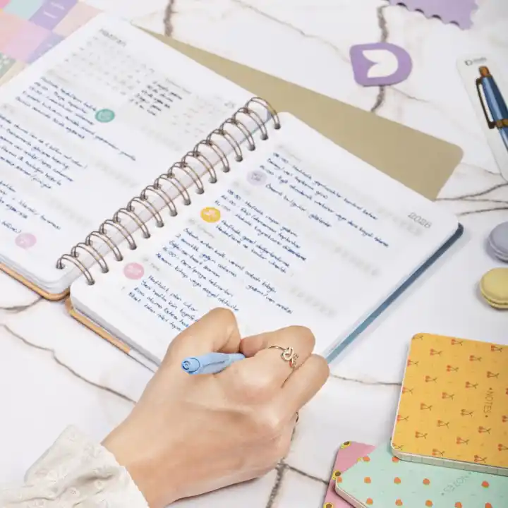 2025-2026 A5 Akademik Ajanda Spiralli Kuşe Kapak 16 Aylık - Okyanus Esintisi