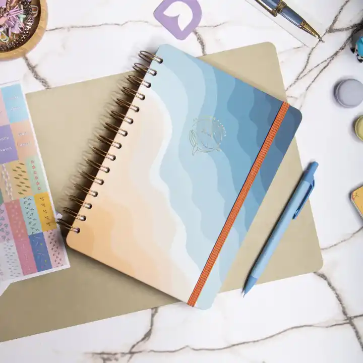 2025-2026 A5 Akademik Ajanda Spiralli Kuşe Kapak 16 Aylık - Okyanus Esintisi