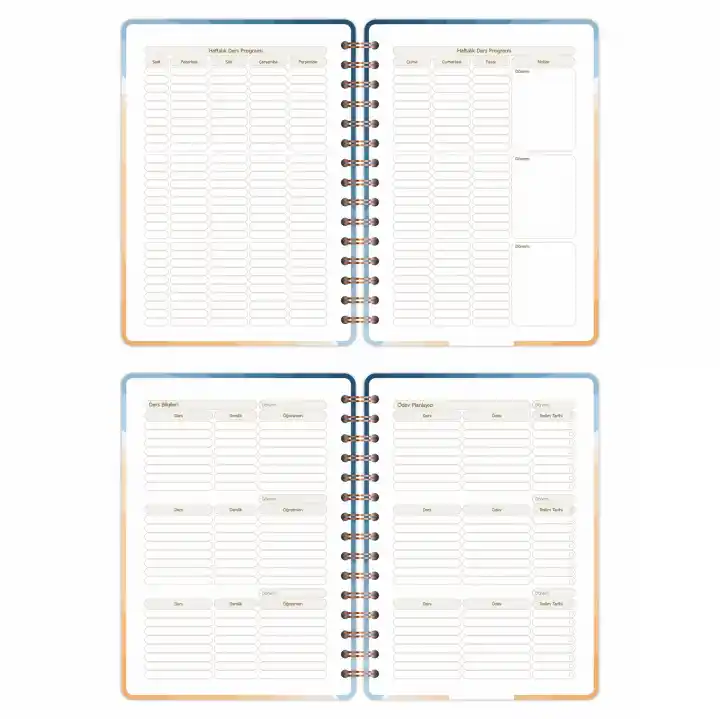 2025-2026 A5 Akademik Ajanda Spiralli Kuşe Kapak 16 Aylık - Okyanus Esintisi