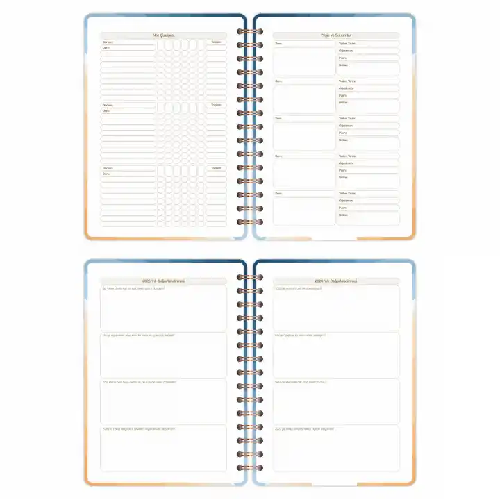 2025-2026 A5 Akademik Ajanda Spiralli Kuşe Kapak 16 Aylık - Okyanus Esintisi