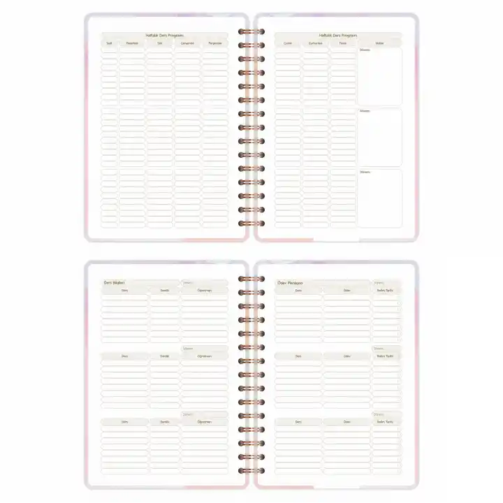 2025-2026 A5 Akademik Ajanda Spiralli Kuşe Kapak 16 Aylık - Renklerin Dansı