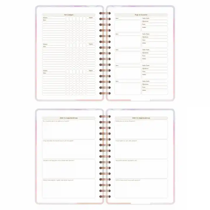 2025-2026 A5 Akademik Ajanda Spiralli Kuşe Kapak 16 Aylık - Renklerin Dansı
