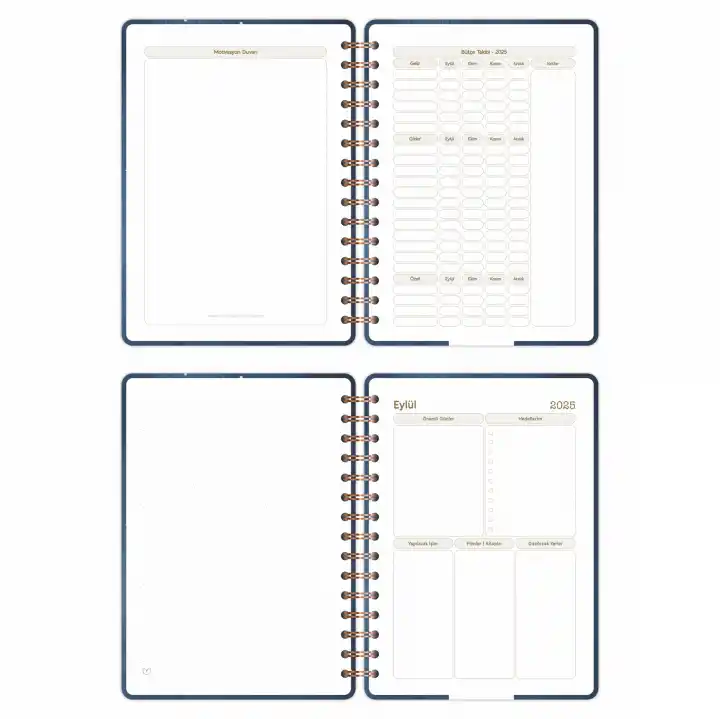2025-2026 A5 Akademik Ajanda Spiralli Kuşe Kapak 16 Aylık - Yıldızlı Gökyüzü