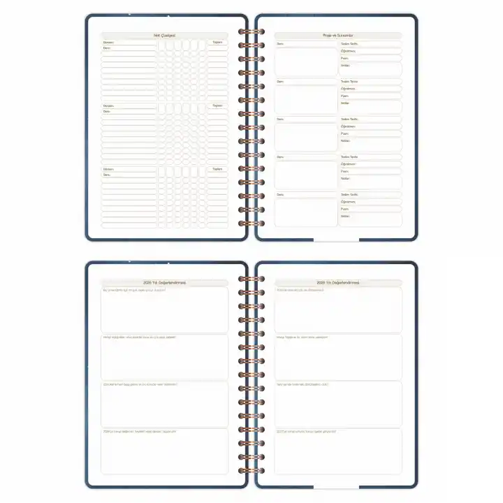 2025-2026 A5 Akademik Ajanda Spiralli Kuşe Kapak 16 Aylık - Yıldızlı Gökyüzü