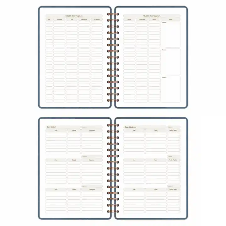 2025-2026 A5 Akademik Ajanda Spiralli Vegan Deri Kapak 16 Aylık - Antrasit